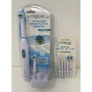 Interplak by Conair Opticlean Power Plaque Remover Rechargeable RTGX NEW + Tips